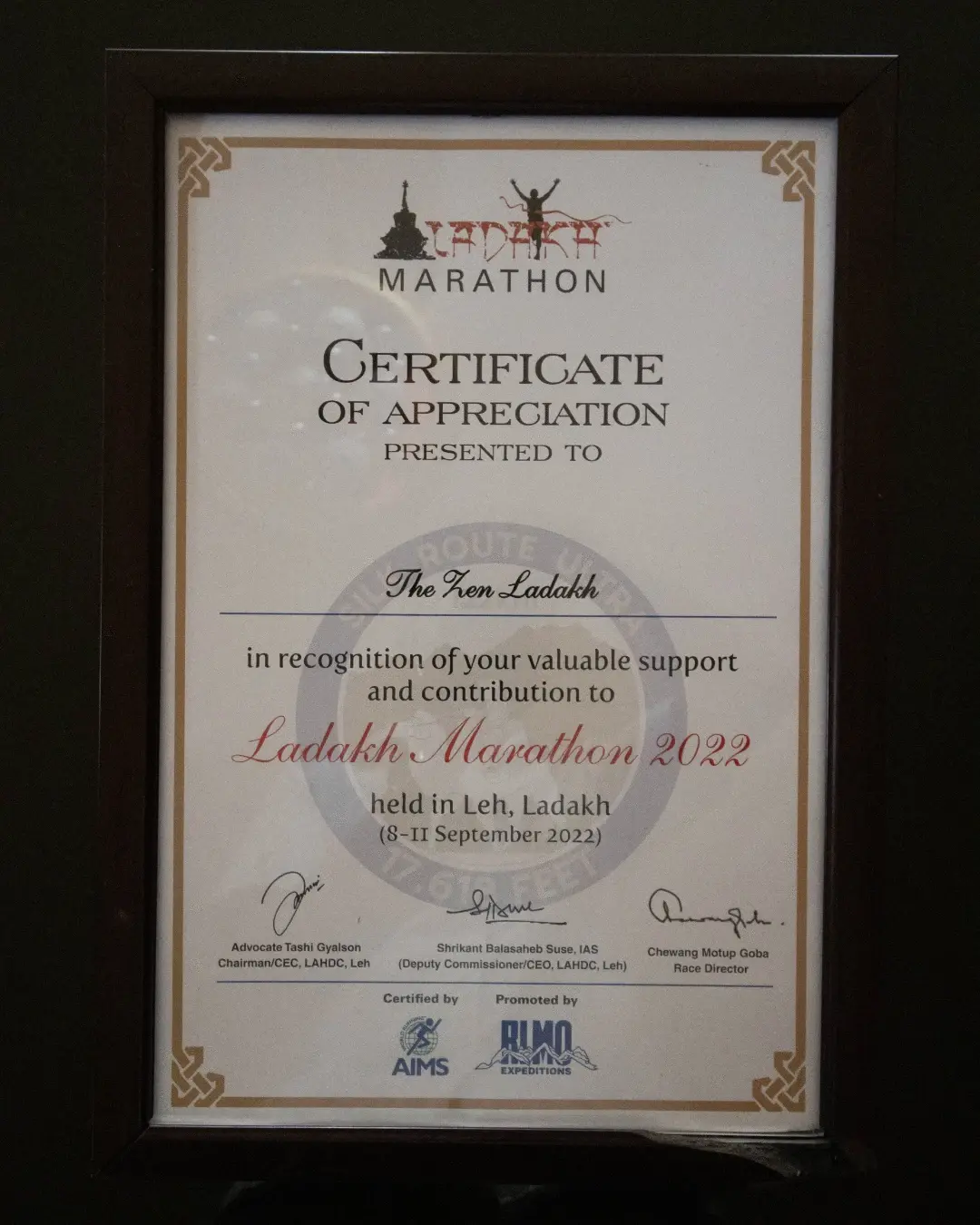 Zen Ladakh 5 star certificate - 01