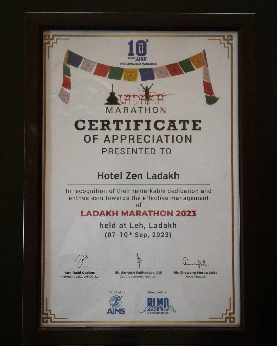 Zen Ladakh 5 star certificate - 02