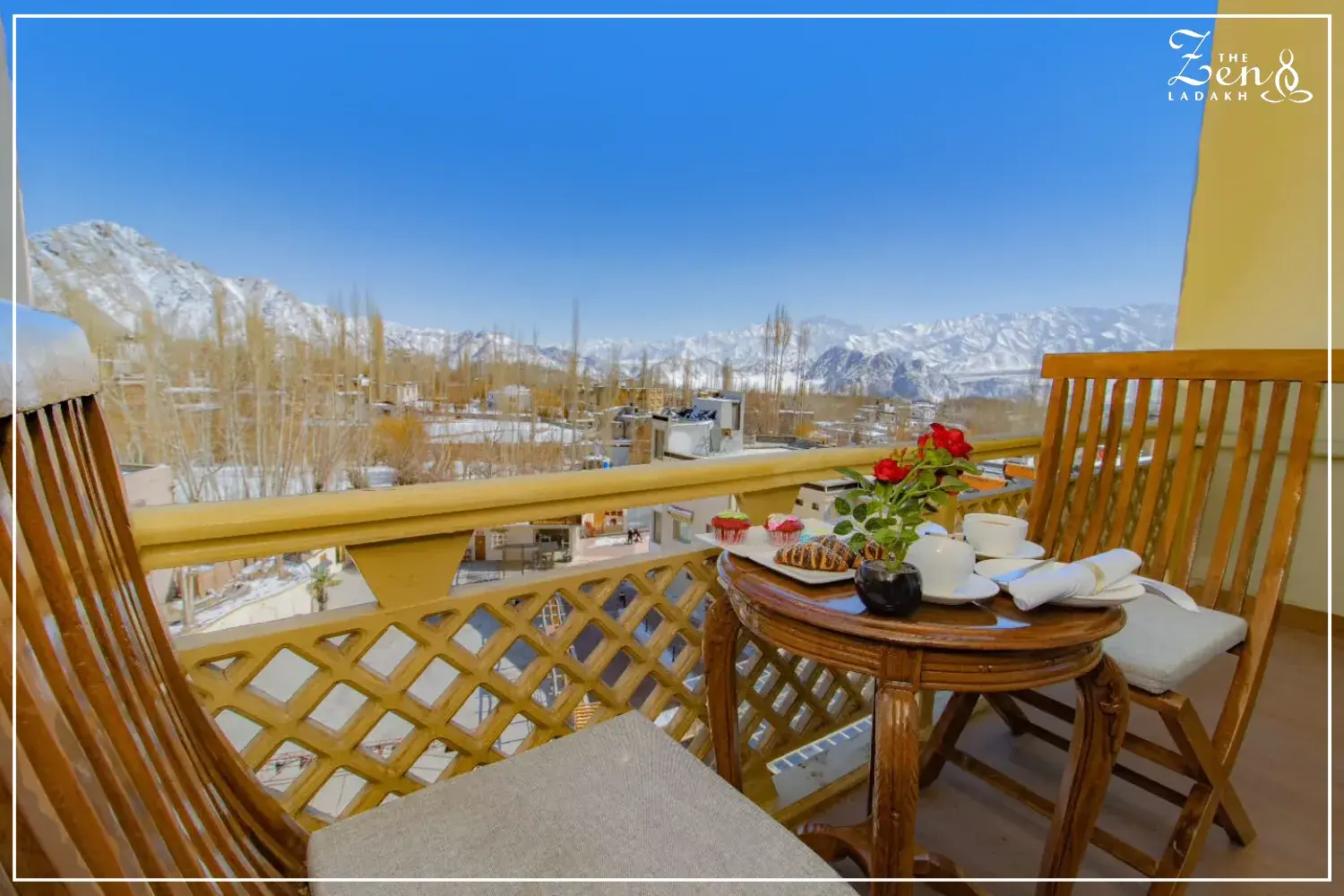 Sunlit Mountain Viewing Deck & Himalayan Horizons